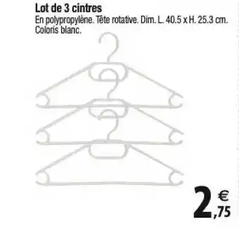 Tridôme Lot De 3 Cintres offre