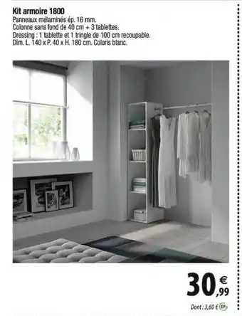 Tridôme Kit Armoire 1800 offre