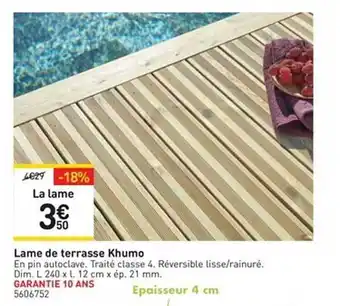 Weldom Lame De Terrasse Khumo offre