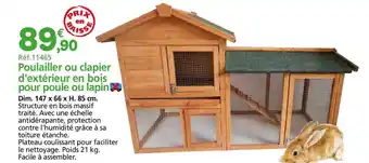 Provence Outillage Poulailler Ou Clapier D'extérieur En Bois Pour Poule Ou Lapin offre