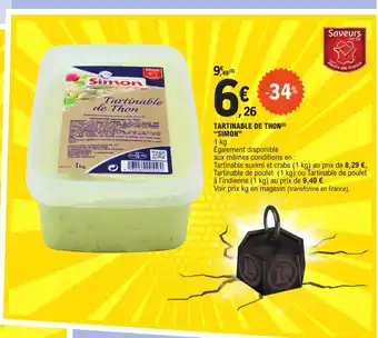 E.Leclerc TARTINABLE DE THON SIMON offre