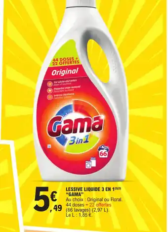 E.Leclerc LESSIVE LIQUIDE 3 EN 1 GAMA offre