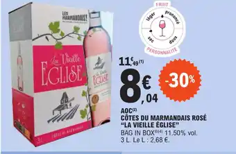 E.Leclerc Express AOC CÔTES DU MARMANDAIS ROSÉ "LA VIEILLE ÉGLISE" offre