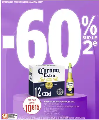 Géant Casino CORONA Bière Extra 4,5% vol offre