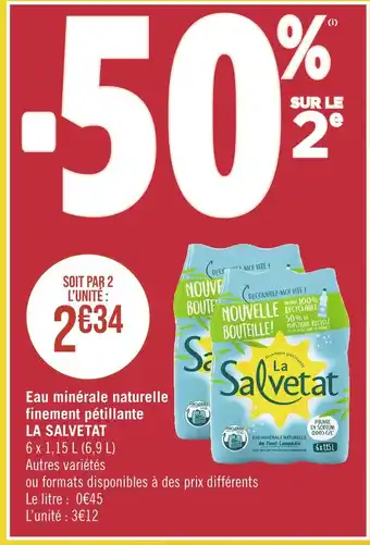 Géant Casino LA SALVETAT Eau minérale naturelle finement pétillante offre