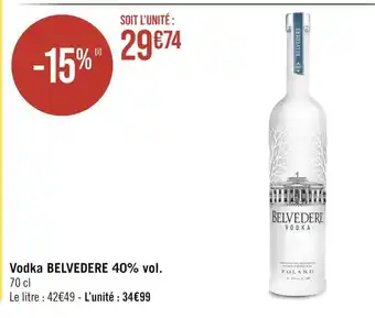 Géant Casino BELVEDERE Vodka 40% vol offre