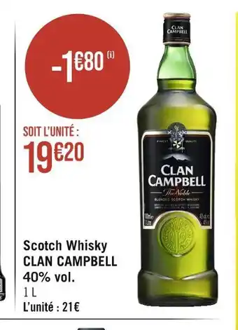 Casino Supermarchés CLAN CAMPBELL Scotch Whisky, 40% vol offre