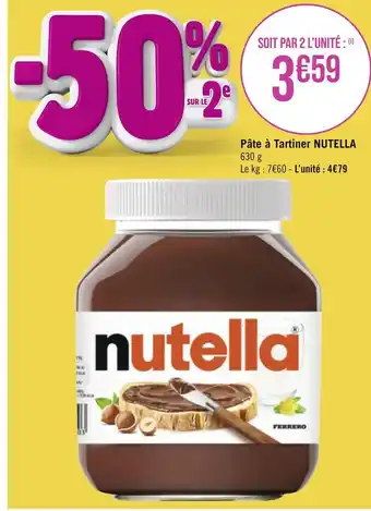 Casino Supermarchés NUTELLA Pâte à Tartiner offre