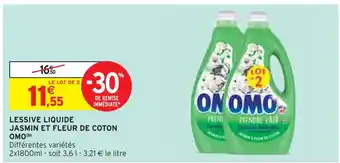 Intermarché OMO LESSIVE LIQUIDE JASMIN ET FLEUR DE COTON(b) offre