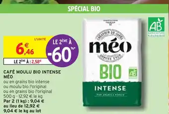 Intermarché MÉO CAFÉ MOULU BIO INTENSE offre