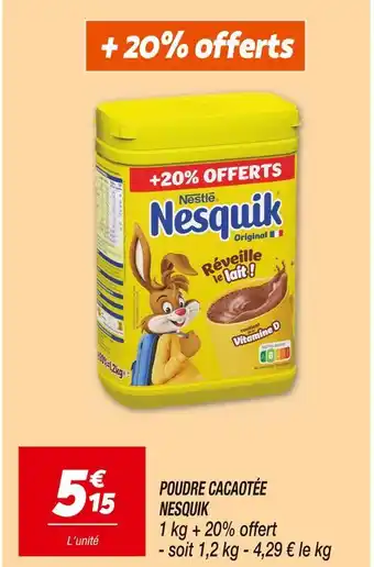 Netto NESQUIK POUDRE CACAOTÉE offre