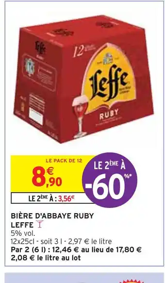 Intermarché LEFFE BIÈRE D'ABBAYE RUBY offre