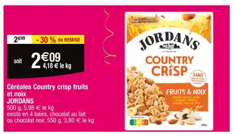 Cora x Carrefour JORDANS Céréales Country crisp fruits et noix offre