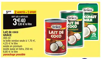 Cora x Carrefour GRÂCE Lait de coco offre