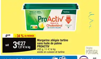 Cora x Carrefour PROACTIV Margarine allégée tartine sans huile de palme offre