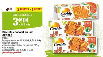 Cora x Carrefour GERBLÉ Biscuits chocolat au lait offre