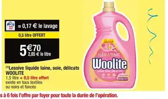 Cora x Carrefour WOOLITE (1)Lessive liquide laine, soie, délicats offre