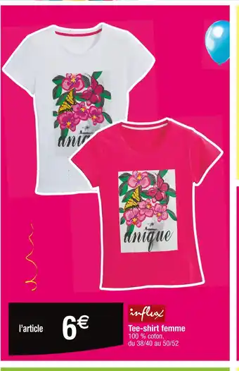 Cora x Carrefour INFLUX Tee-shirt femme offre