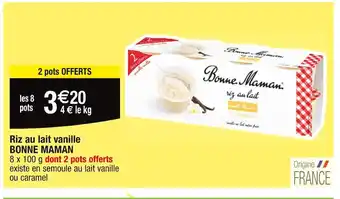 Cora x Carrefour BONNE MAMAN Riz au lait vanille offre