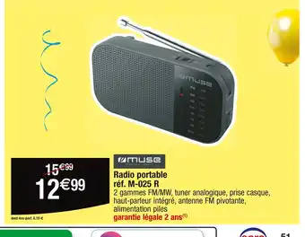 Cora x Carrefour muse Radio portable réf. M-025 R offre