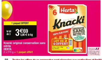 Cora x Carrefour HERTA Knacki original conservation sans nitrite offre