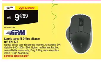 Cora x Carrefour APM Souris sans fil Office silence offre