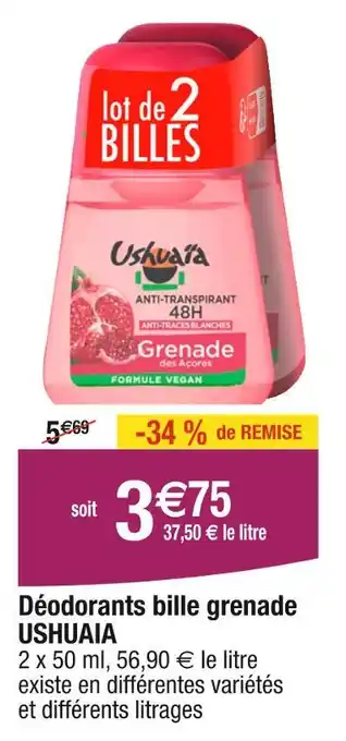 Cora x Carrefour USHUAIA Déodorants bille grenade offre