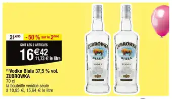 Cora x Carrefour ZUBROWKA Vodka Biala 37,5 % vol offre