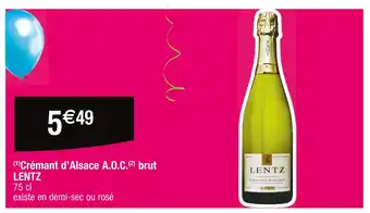 Cora x Carrefour LENTZ Crémant d’Alsace A.O.C. brut offre