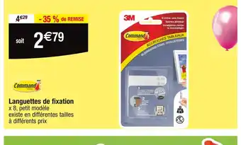 Command Languettes de fixation