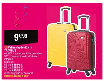 Cora x Carrefour TRAVEL'S Valise rigide 46 cm offre
