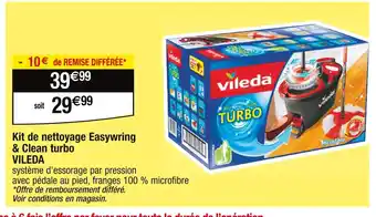 Cora x Carrefour VILEDA Kit de nettoyage Easywring & Clean turbo offre
