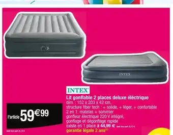 Cora x Carrefour INTEX Lit gonflable 2 places deluxe éléctrique offre