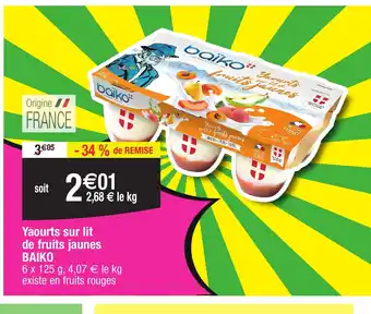 Migros Yaourts sur lit de fruits jaunes BAIKO offre