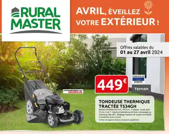 Rural Master TONDEUSE THERMIQUE TRACTÉE T534GH offre