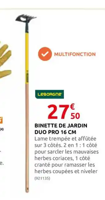 Rural Master BINETTE DE JARDIN DUO PRO 16 CM offre