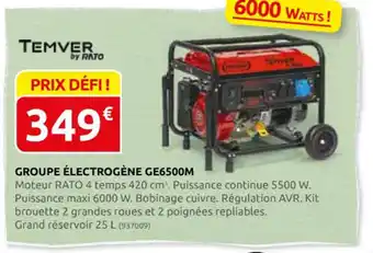 Rural Master GROUPE ÉLECTROGÈNE GE6500M offre