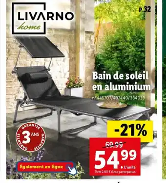 Lidl Bain de soleil en aluminium offre