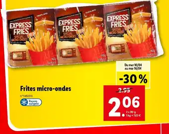 Lidl Frites micro-ondes offre