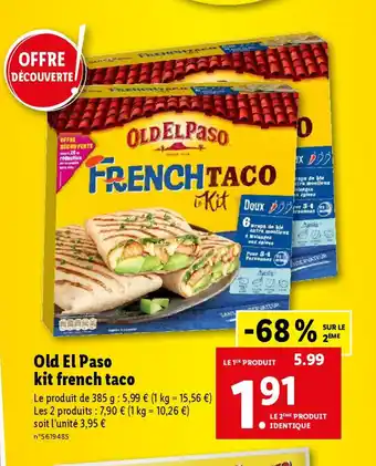 Lidl Old el paso kit french taco offre