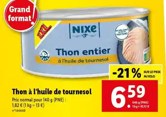 Lidl Thon à l'huile de tournesol offre