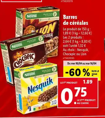 Lidl Barres de céréales offre