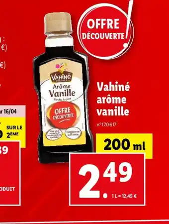 Lidl Vahiné arôme vanille offre