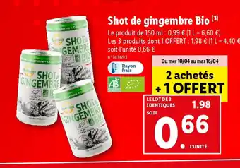 Lidl Shot de gingembre Bio (3) offre