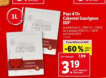 Lidl Pays d'Oc Cabernet Sauvignon offre