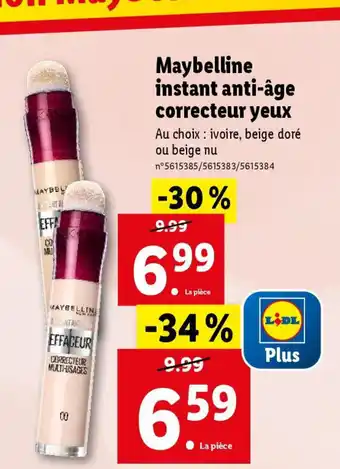 Lidl Maybelline instant anti-âge correcteur yeux offre