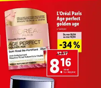 Lidl L'Oréal Paris Age perfect golden age offre