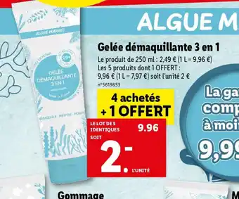 Lidl Gelée démaquillante 3 en 1 offre