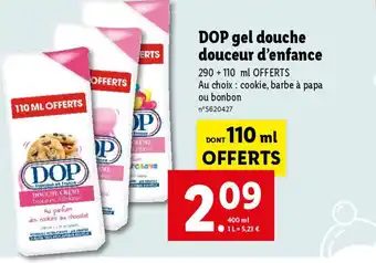 Lidl DOP gel douche douceur d'enfance offre