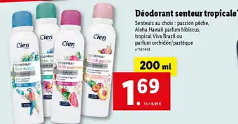 Lidl Déodorant senteur tropicale* offre